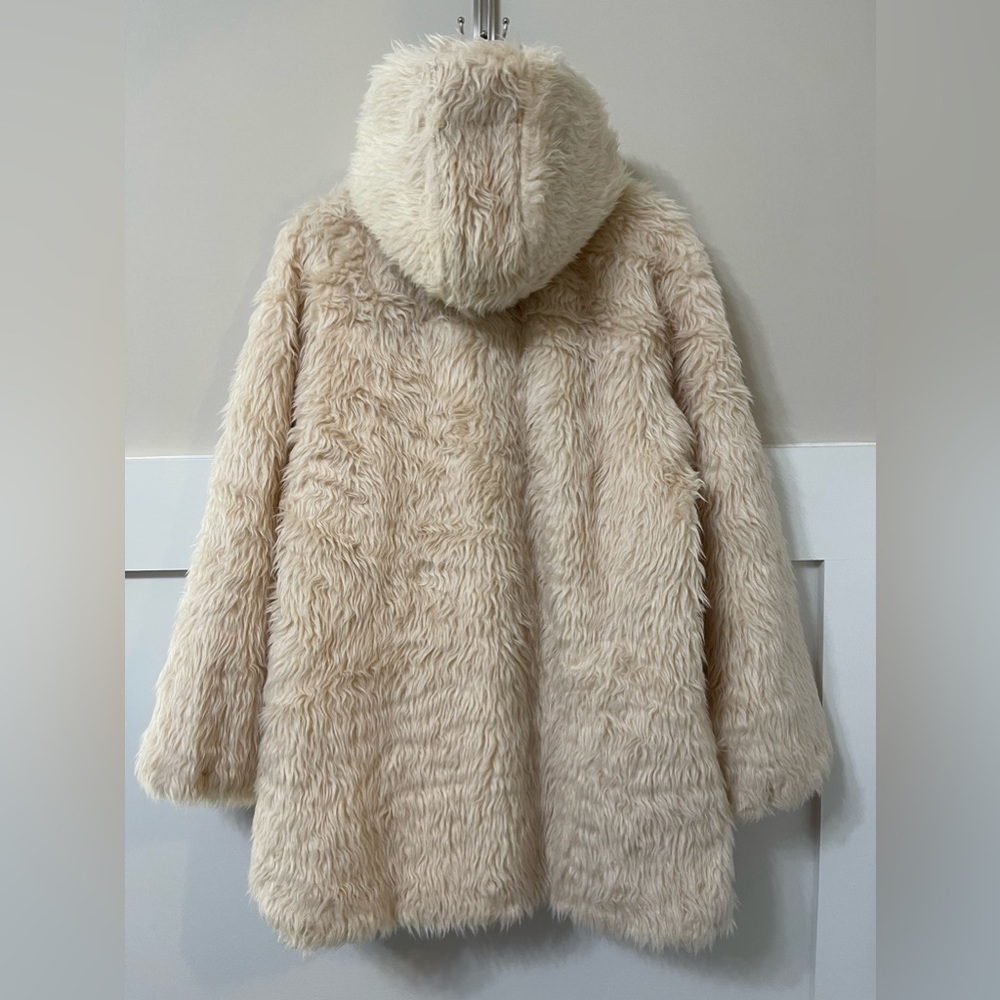 A.L.C. Winston Faux Fur Wool-Blend Shearing Hooded Toggle Coat Size XL - Picture 7 of 14